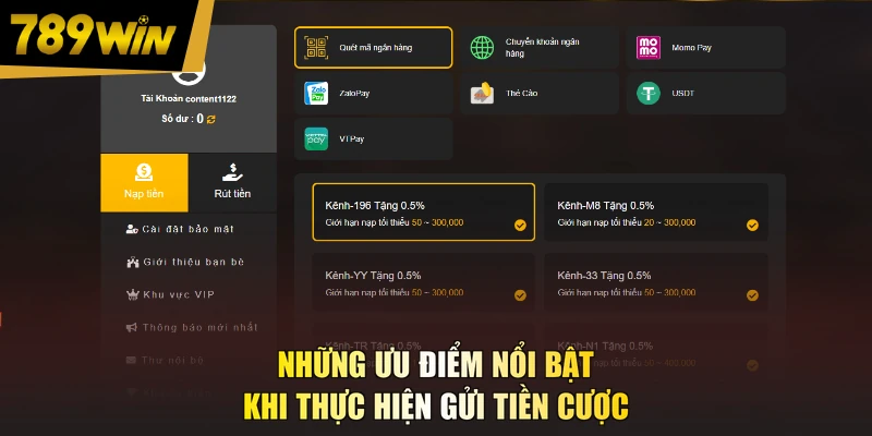 Những ưu điểm nổi bật khi thực hiện gửi tiền cược